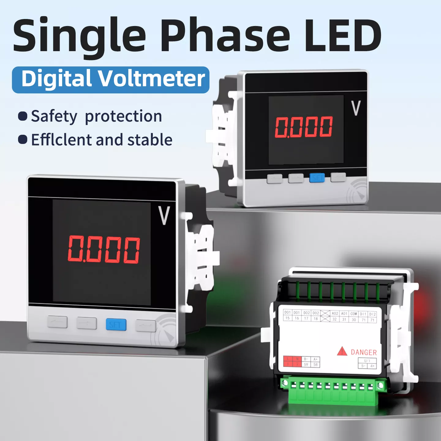 Voltmetro digitale LED monofase