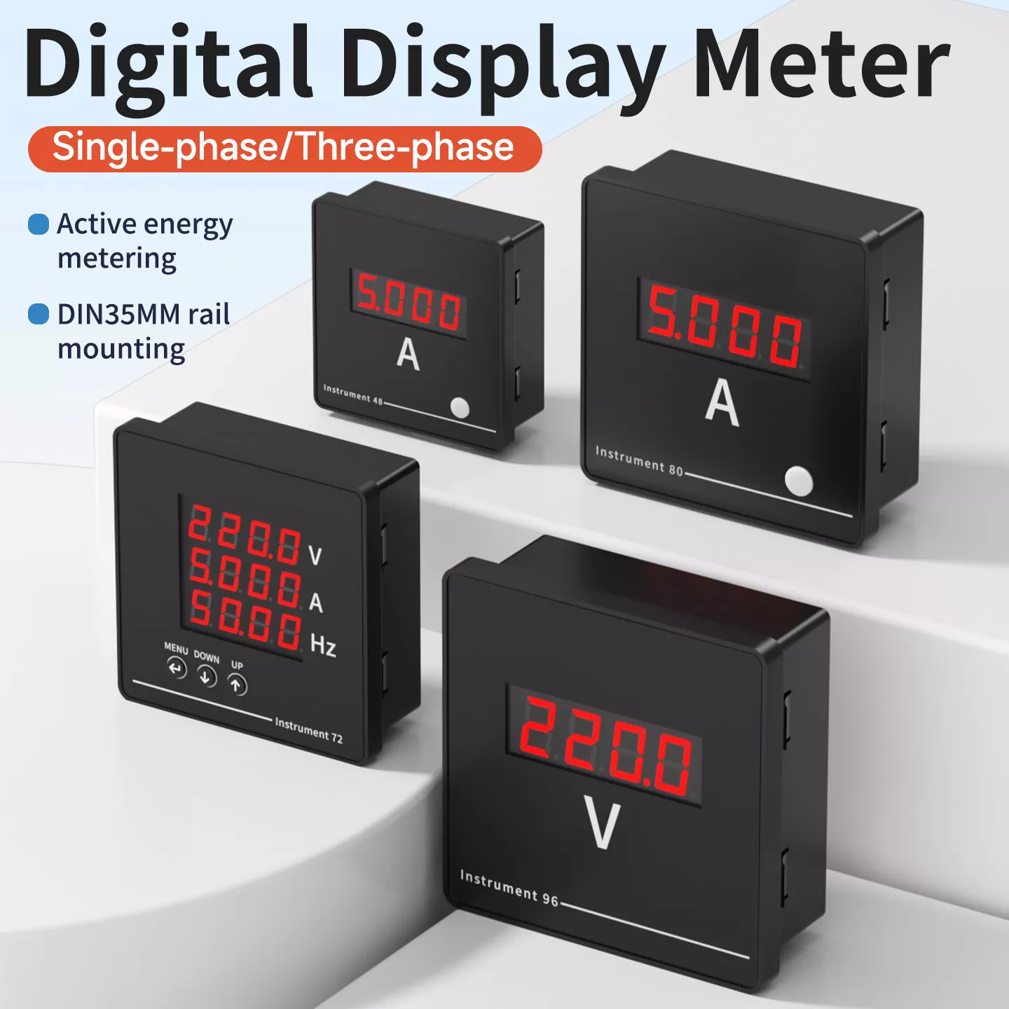 Contatore CA con display digitale trifase