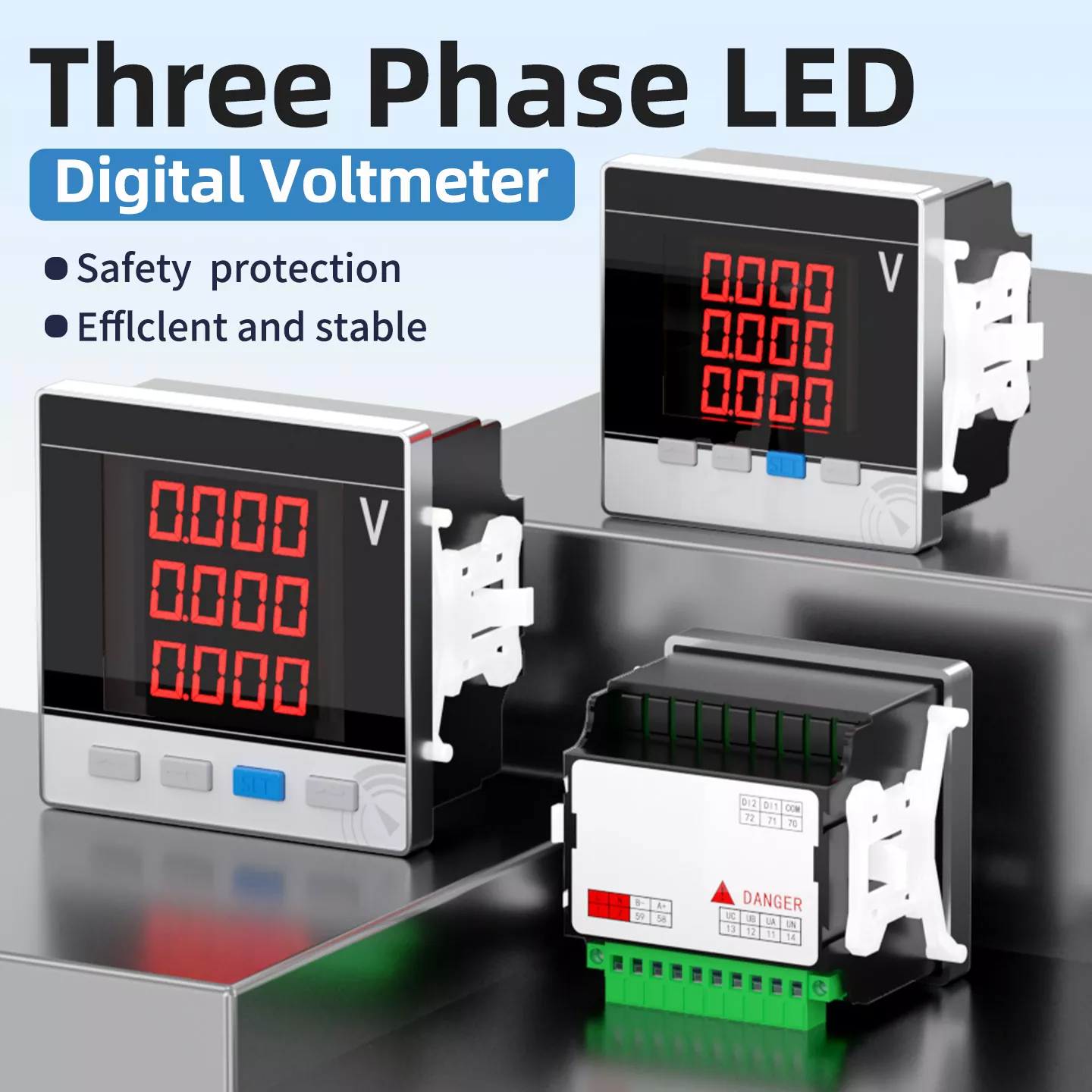 Voltmetro digitale a LED trifase